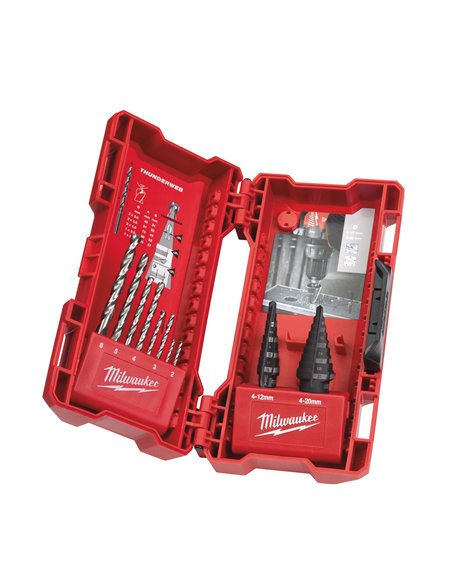 Step drill sets - Milwaukee - Step & drill bit combo set ( 10 buc) - cod 48899350