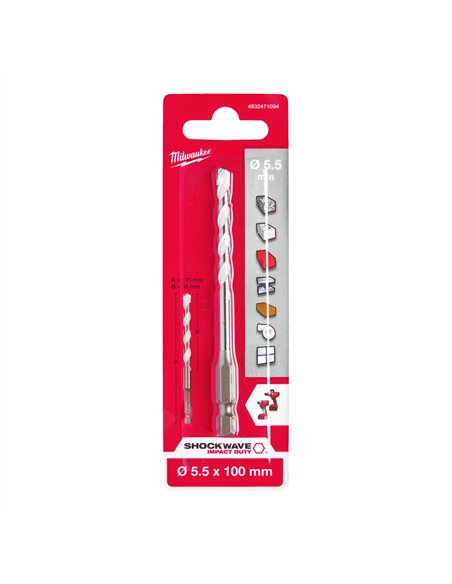 Burghiu multimaterial Milwaukee MM 5.5 x 100 1 buc cod 4932471094