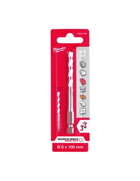 Burghiu multimaterial Milwaukee MM 6 x 100 1 buc cod 4932471096