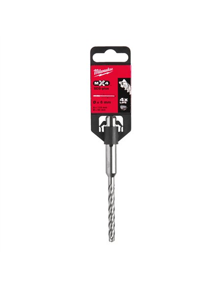 Burghiu Milwaukee SDS-Plus MX4 cu 4 taisuri 6 x 115 mm cod 4932352011 1 buc