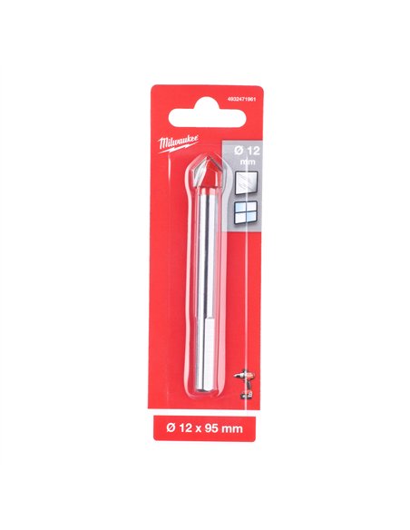 Burghiu pentru sticla si ceramica Milwaukee 12 x 95 mm cod 4932471961 1 buc