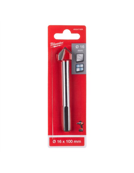 Burghiu pentru sticla si ceramica Milwaukee 16 x 100 mm cod 4932471859