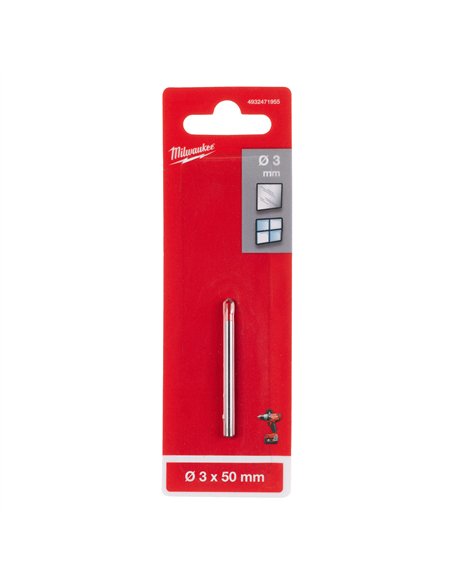Burghiu pentru sticla si ceramica Milwaukee 3 x 50 mm cod 4932471955 1 buc