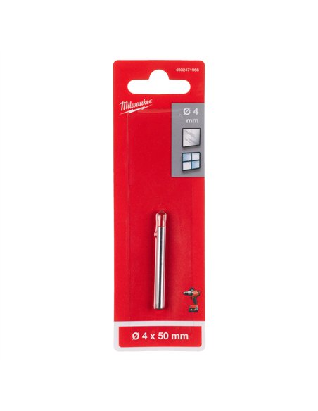 Burghiu pentru sticla si ceramica Milwaukee 4 x 50 mm cod 4932471956 1 buc