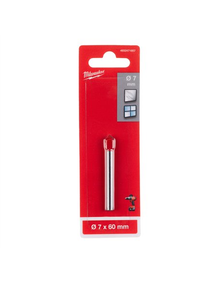 Burghiu pentru sticla si ceramica Milwaukee 7 x 60 mm cod 4932471857 1 buc
