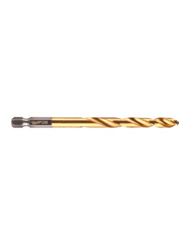 Burghiu Milwaukee Shockwave HSS-G TiN Red Hex 6.8 mm pentru metal - 1 buc cod 4889471
