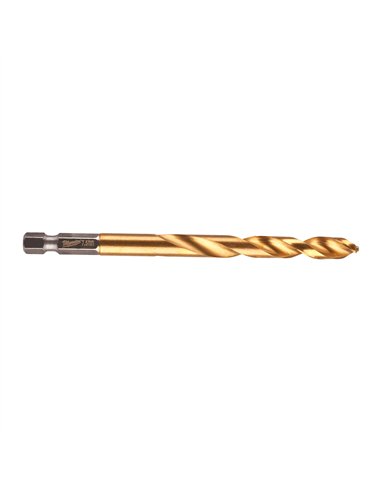 Burghiu Milwaukee Shockwave HSS-G TiN Red Hex pentru metal 7.5 mm - cod 4889471