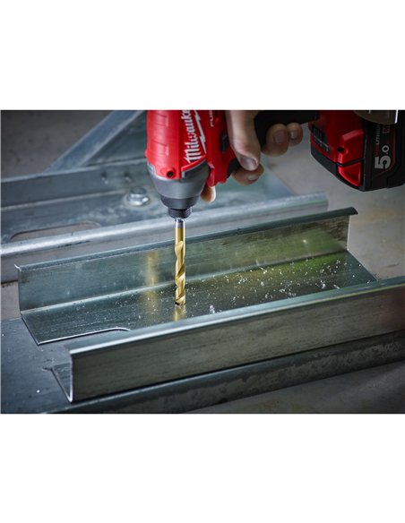 Burghiu metal Milwaukee Shockwave HSS-G TiN Red Hex 9 mm - cod 48894721