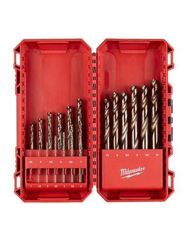 Set burghie Milwaukee Red Cobalt pentru metal 19 piese cod 4932493867