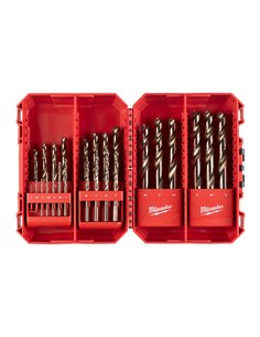 Set burghie Milwaukee Red Cobalt pentru metal HSS-Ground DIN 338 25 buc - cod 4932493868