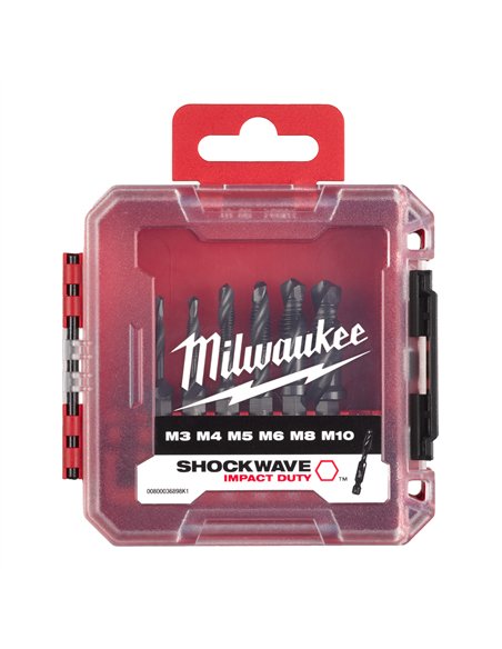 Set burghie si filetat Milwaukee HSS-G Combi 1/4 inch 6 piese cod 4932498267