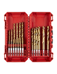 Set burghie Milwaukee Shockwave HSS-G Titan Red Hex pentru metal 19 buc - cod 493249386