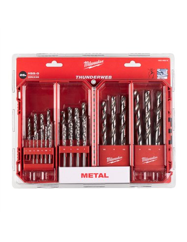 Set burghie metal Milwaukee HSS-G Thunderweb 25 buc cod 4932493870