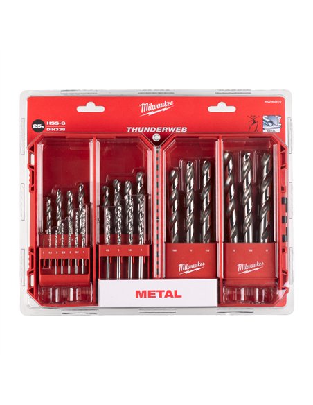 Set burghie metal Milwaukee HSS-G Thunderweb 25 buc cod 4932493870