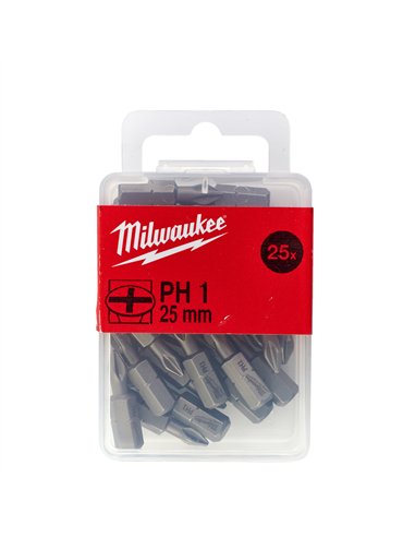 Biti PH - Milwaukee - PH 1 x 25 mm - 25 buc - cod 4932399586