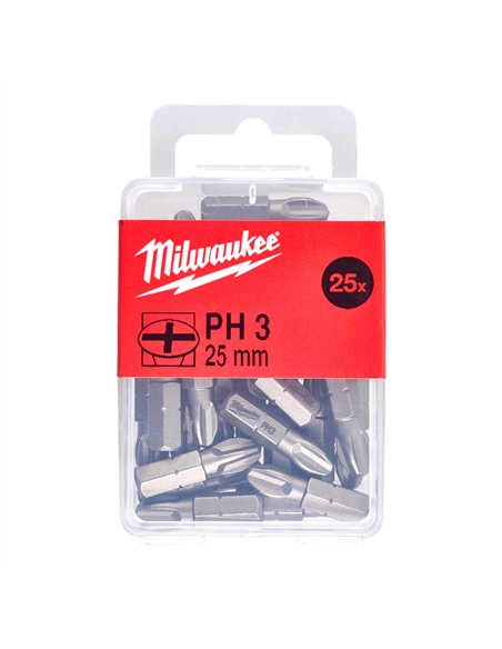 Biti PH - Milwaukee - PH 3 x 25 mm - 25 buc - cod 4932399588