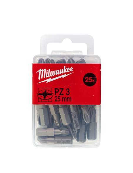 Biti pentru surubelnita PZ - Milwaukee - PZ 3 x 25 mm - 25 buc - cod 4932399591