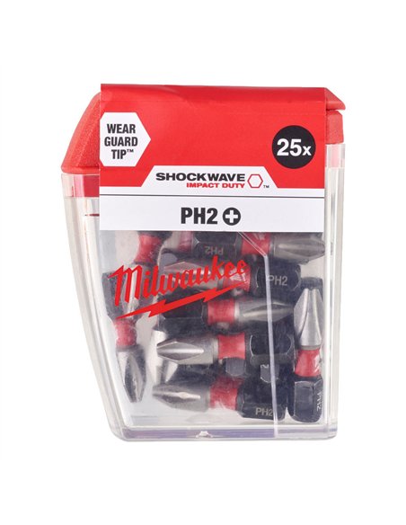 Bit de impact, Shockwave Impact Duty, PH2x25mm - 25buc, 4932430853 Milwaukee