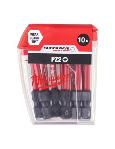 Biti PZ pentru surubelnite SHOCKWAVE IMPACT DUTY - Milwaukee - CD Tic Tac PZ2 x 50 mm (10 buc) - 10 buc - cod 4932430866