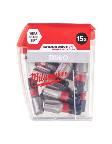 Biti TX pentru surubelnite SHOCKWAVE IMPACT DUTY - Milwaukee - CD Tic Tac TX50 x 25 mm (15 buc) - 10 buc - cod 4932430892