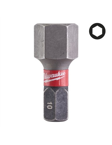 Biti Hex pentru surubelnite SHOCKWAVE IMPACT DUTY - Milwaukee - Shockwave Hex 10 mm x 25 mm - 2 buc - cod 4932430899