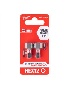 Biti Hex pentru surubelnite SHOCKWAVE IMPACT DUTY - Milwaukee - Shockwave Hex 12 mm x 25 mm - 2 buc - cod 4932430900 2
