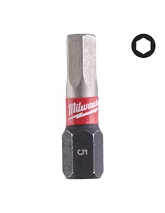 Biti Hex pentru surubelnite SHOCKWAVE IMPACT DUTY - Milwaukee - Shockwave Hex 5 mm x 25 mm - 2 buc - cod 4932430896