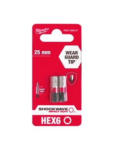 Biti Hex pentru surubelnite SHOCKWAVE IMPACT DUTY - Milwaukee - Shockwave Hex 6 mm x 25 mm - 2 buc - cod 4932430897 2