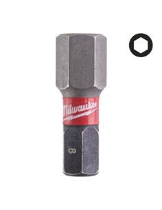 Biti Hex pentru surubelnite SHOCKWAVE IMPACT DUTY - Milwaukee - Shockwave Hex 8 mm x 25 mm - 2 buc - cod 4932430898