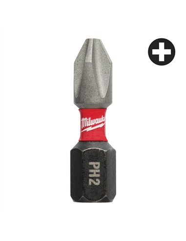 Biti PH pentru surubelnite SHOCKWAVE IMPACT DUTY - Milwaukee - Shockwave PH2 x 25 mm - 2 buc - cod 4932430852