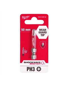 Biti PH pentru surubelnite SHOCKWAVE IMPACT DUTY - Milwaukee - Shockwave PH3 x 50 mm - 1 buc - cod 4932430858 2