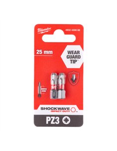 Biti PZ pentru surubelnite SHOCKWAVE IMPACT DUTY - Milwaukee - Shockwave PZ3 x 25 mm - 2 buc - cod 4932430868 2