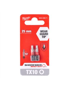 Biti TX pentru surubelnite SHOCKWAVE IMPACT DUTY - Milwaukee - Shockwave TX10 x 25 mm - 2 buc - cod 4932430871 2