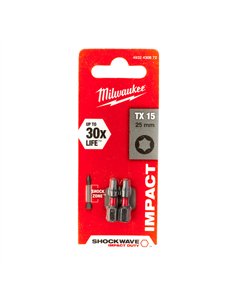 Biti TX pentru surubelnite SHOCKWAVE IMPACT DUTY - Milwaukee - Shockwave TX15 x 25 mm - 2 buc - cod 4932430872 2