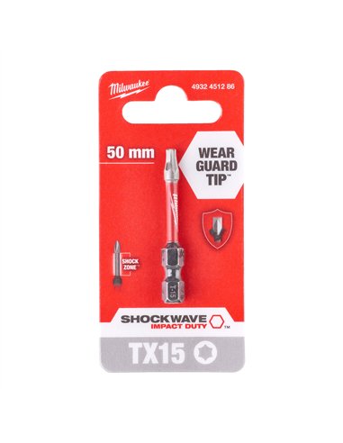 Biti TX pentru surubelnite SHOCKWAVE IMPACT DUTY - Milwaukee - Shockwave TX15 x 50 mm - 1 buc - cod 4932451286