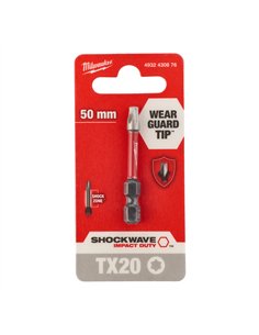 Biti TX pentru surubelnite SHOCKWAVE IMPACT DUTY - Milwaukee - Shockwave TX20 x 50 mm - 1 buc - cod 4932430876 2