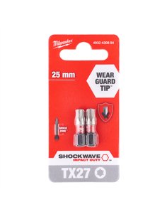 Biti TX pentru surubelnite SHOCKWAVE IMPACT DUTY - Milwaukee - Shockwave TX27 x 25 mm - 2 buc - cod 4932430884 2