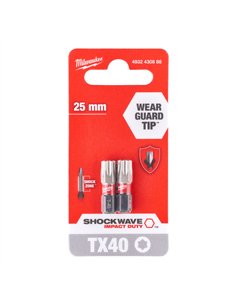 Biti TX pentru surubelnite SHOCKWAVE IMPACT DUTY - Milwaukee - Shockwave TX40 x 25 mm - 2 buc - cod 4932430888 2