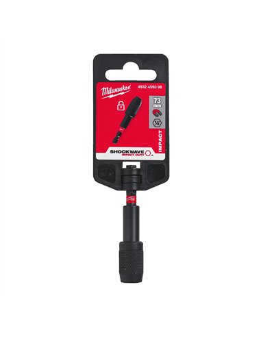 Prelungitoare pentru biti cu autoblocare SHOCKWAVE IMPACT DUTY - Milwaukee - Locking bit holder 73 mm - cod 4932459398