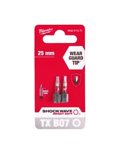 Biti TX BO pentru surubelnite SHOCKWAVE Impact Duty - Milwaukee - Shockwave TX BO7 x 25 mm - 2 buc - cod 4932471577 2