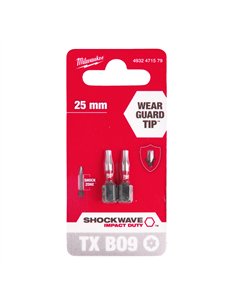 Biti TX BO pentru surubelnite SHOCKWAVE Impact Duty - Milwaukee - Shockwave TX BO9 x 25 mm - 2 buc - cod 4932471579 2