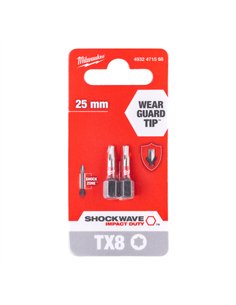 Biti TX pentru surubelnite SHOCKWAVE IMPACT DUTY - Milwaukee - Shockwave TX8 x 25 mm - 2 buc - cod 4932471568 2