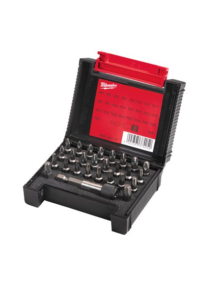 Caseta compacta cu biti pentru surubelnita - Milwaukee - Set - 27 buc - cod 4932352747