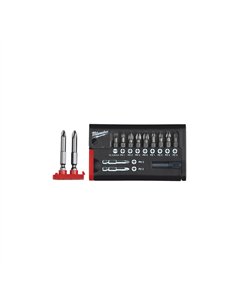 Caseta compacta cu biti pentru surubelnita - Milwaukee - Compact Set SL / PH / PZ - 12 buc - cod 4932399513