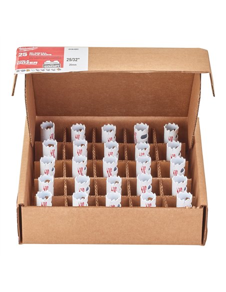 Seturi carote Bi-metal HOLE DOZER - Milwaukee - Hole Dozer Holesaw - 20 mm - 25 buc - cod 49565091