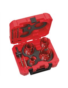 Set carote BIG HAWG multi material - Milwaukee - BIG HAWG multi mat. holesaw set - 10 buc - cod 4932464939