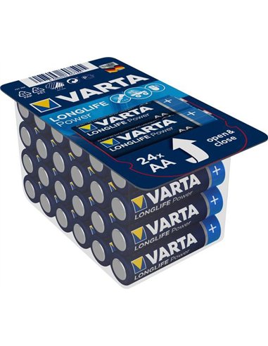 Baterii alcaline Varta Longlife Power AA (LR6) - pachet blister 24 buc. Baterie cilindrica