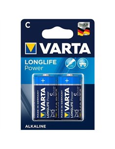 Baterii alcaline Varta Longlife Power C (LR14) blister 2 bucati. Baterie cilindrica