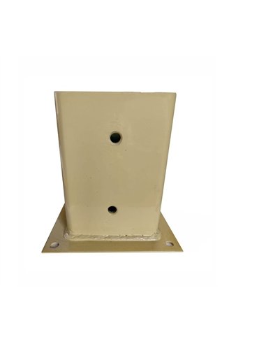Suport metalic pentru stalpi din lemn dim 100x100mm talpa 142x142mm inaltime 100 mm vopsit electrostatic RAL 1014 crem