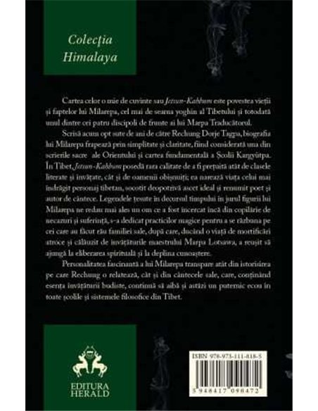 Milarepa - Marele yoghin tibetan - Dorje Tagpa Rechung | Editura Herald